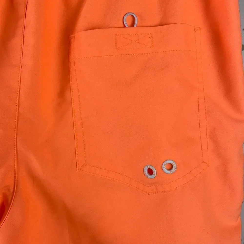 American Eagle Outfitters Men’s Bright Tangerine Orange Swim Trunks Board Shorts